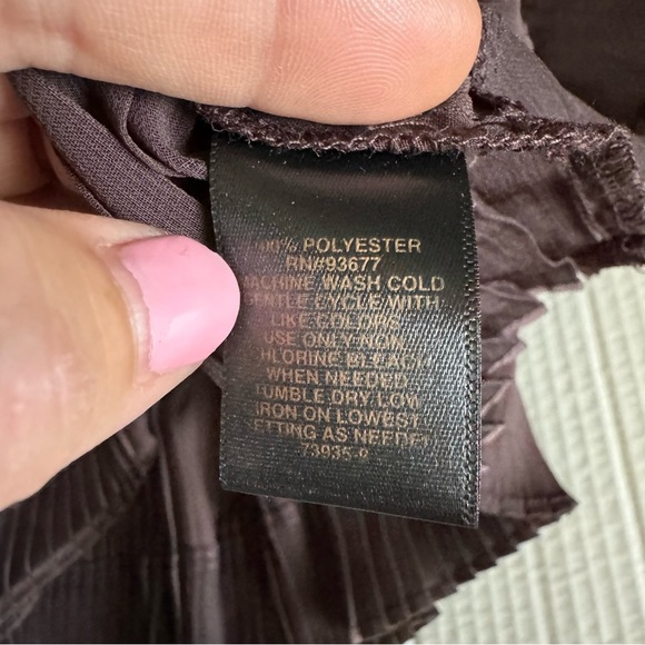 Sheer brown tie neck blouse size 2x - Picture 7 of 8